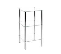 HAKU Möbel Estante cromo, Metal, cristal de seguridad - Dim.: AN 39 cm x AL 77 cm x P 39 cm, Estilo: Moderno