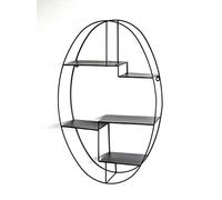 HAKU Estante de pared negro, metal, metal - Dim.: AN 44 cm x AL 71 cm x P 16 cm, Estilo: Moderno