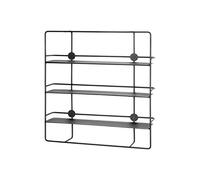 HAKU Estante de pared negro, metal, metal - Dim.: AN 53 cm x AL 56 cm x P 14 cm, Estilo: Moderno