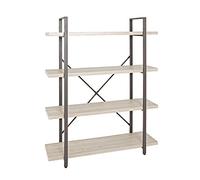HAKU Estante marrón, roble claro, Metal, panel de nido de abeja - Dim.: AN 105 cm x AL 139 cm x P 33 cm, Estilo: Moderno