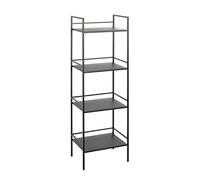HAKU Estante Negro, Metal, Metal - Dim.: AN 40 cm x AL 128 cm x P 30 cm, Estilo: Moderno