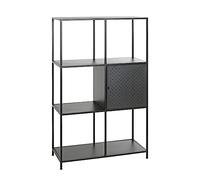 HAKU Estante negro, metal, metal - Dim.: AN 80 cm x AL 134 cm x P 37 cm, Estilo: Moderno