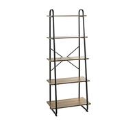 HAKU Estante roble, negro, Metal, aglomerado - Dim.: AN 60 cm x AL 164 cm x P 36 cm, Estilo: Moderno