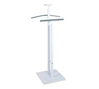 HAKU Möbel aparcacoches cromo, blanco, MDF, metal - Dim.: AN 33 cm x AL 109 cm x P 33 cm, Estilo: Moderno