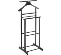 HAKU galán de noche, Valet de hombre, Perchero mudo, negro, Madera maciza - Medidas: An 47 x Al 102 x F 36 cm, Estilo: Tradicional