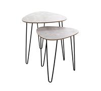 HAKU Juego de 2 mesas auxiliares Aspecto de hormigón, Negro, MDF, Metal - Dim.: AN 40/48 cm x AL 43/48 cm x P 40/48 cm, Estilo: Moderno