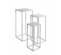 HAKU Juego de 3 pilares de Flores coolgrey, Metal - Dim.: An 18/23/28 x Al 50/60/ x P 18/23/28 cm, Estilo: Moderno