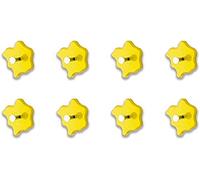 HAKU Juego de 8 pomos de armario cromo, amarillo, MDF, Metal - Dim.: AN x AL x P 5 cm, Estilo: Moderno