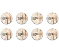HAKU Juego de 8 pomos de armario cromo, roble San Remo, MDF, metal - Dim.: P 5,00 cm x diámetro 7,00 cm, Estilo: Moderno