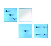 HAKU Juego de guardarropa Azul, Metal, Espejo - Dim.: AN 15 cm x AL 15 cm x P 6 cm, Estilo: Moderno
