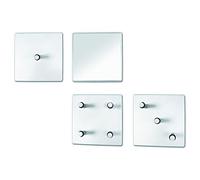 HAKU Juego de guardarropa Blanco, Blanco, Metal, Espejo - Dim.: AN 15 cm x AL 15 cm x P 6 cm, Estilo: Moderno