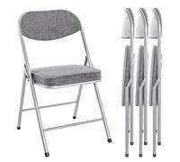 HAKU Klappstuh 4er Set, alu-grau, Stahlrohr, Rücken- und Sitz gepolstert - Maße: B 47 x H 79 x T 53 cm, Style: Modern