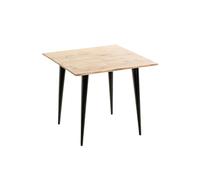 HAKU Mesa auxiliar acacia, negro, Madera maciza, metal - Dim.: AN 46 cm x AL 41 cm x P 46 cm, Estilo: Moderno