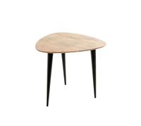 HAKU Mesa auxiliar acacia, negro, Madera maciza, metal - Dim.: AN 46 cm x AL 41 cm x P 46 cm, Estilo: Moderno