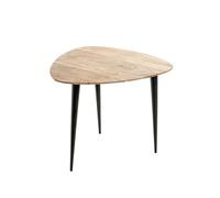 HAKU Mesa auxiliar acacia, negro, Madera maciza, metal - Dim.: AN 55 cm x AL 46 cm x P 55 cm, Estilo: Moderno