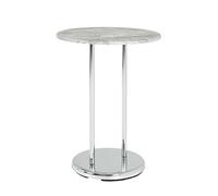 HAKU Möbel Mesa auxiliar aspecto hormigón, cromo, MDF, metal - Dim.: AL 55 cm x diámetro 40 cm, Estilo: Moderno