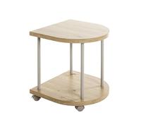HAKU Mesa Auxiliar con Ruedas Roble Claro, Gris Cachemira, MDF, Metal - Dim.: An 40 x Al 45 x P 40 cm, Estilo: Moderno