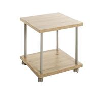 HAKU Mesa Auxiliar con Ruedas Roble Claro, Gris Cachemira, MDF, Metal - Dim.: An 40 x Al 45 x P 40 cm, Estilo: Moderno