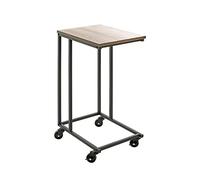 HAKU Möbel Mesa auxiliar con ruedas roble, negro, MDF, metal - Dim.: AN 30 cm x AL 67 cm x P 40 cm, Estilo: Moderno