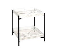 HAKU Mesa Auxiliar Crema y Negro de Metal, Mesa de Centro pequeña - Dimensiones: An 42 x Al 50 x Pr 42 cm Estilo: Art Déco