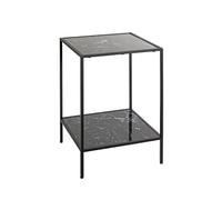 HAKU Mesa Auxiliar Furniture, Negra, mármol Artificial, Metal, Dimensiones: 40 x 60 x 40 cm (Ancho x Alto x Profundidad), Estilo: Art Deco