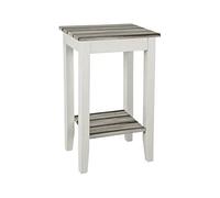 HAKU Mesa Auxiliar «Maritimo» Pino Blanco, MDF, Mesa de salón Blanca - Dimensiones: An 40 x Al 69 x Pr 30 cm. Estilo: Mobiliario costero