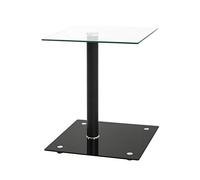 HAKU Möbel Mesa auxiliar negro, Metal, cristal de seguridad - Dim.: AN 40 cm x AL 52 cm x P 40 cm, Estilo: Moderno