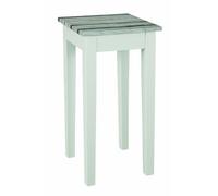 HAKU Mesa Auxiliar Pino marítimo, Blanco, MDF - Dim.: AN 30 cm x AL 61 cm x P 30 cm, Estilo: Muebles Costeros