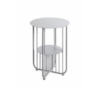 HAKU Mesa Auxiliar Redonda de Metal en Color Coolgrey, Mesa de Centro pequeña - Dimensiones: Altura 49 x Ø 36 cm Estilo: Moderno