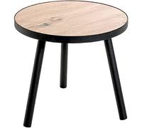 HAKU Mesa Auxiliar Roble Claro, Negro, MDF, Metal - Dim.: Al 37 x Ø 40 cm, Estilo: Moderno