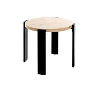HAKU Mesa auxiliar roble claro, negro, MDF, Metal - Dim.: Al 46 x Ø 50 cm, Estilo: Moderno