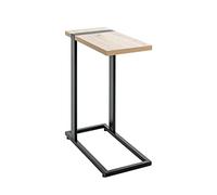 HAKU Mesa auxiliar roble claro, negro, Metal, Aglomerado - Dim.: An 24 x Al 64 x P 49 cm, Estilo: Moderno