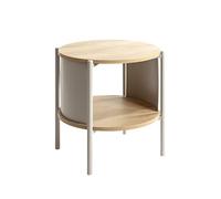 HAKU Mesa Auxiliar Roble Natural, Gris Cachemira, Metal, Aglomerado - Dim.: Al 44 x Ø 44 cm, Estilo: Moderno