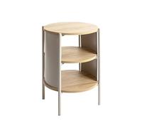 HAKU Mesa Auxiliar Roble Natural, Gris Cachemira, Metal, Aglomerado - Dim.: Al 60 x Ø 44 cm, Estilo: Moderno