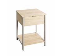HAKU Mesa Auxiliar Roble Natural, Gris Cachemira, Metal, Aglomerado - Dim.: An 40 x Al 55 x P 40 cm, Estilo: Moderno