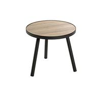 HAKU Mesa auxiliar roble, negro, MDF, metal - Dim.: AL 36 cm x diámetro 40 cm, Estilo: Moderno
