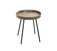 HAKU Möbel Mesa auxiliar roble, negro, MDF, metal - Dim.: AL 45 cm x diámetro 40 cm, Estilo: Moderno
