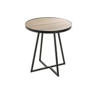 HAKU Mesa Auxiliar Roble, Negro, MDF, Metal - Dim.: AL 52 cm x diámetro 48 cm, Estilo: Moderno