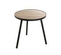 HAKU Mesa Auxiliar Roble, Negro, MDF, Metal - Dim.: AL 52 cm x diámetro 50 cm, Estilo: Moderno