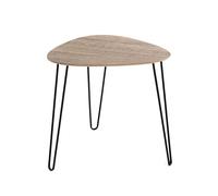 HAKU Mesa Auxiliar Roble, Negro, MDF, Metal - Dim.: AN 40 cm x AL 43 cm x P 40 cm, Estilo: Moderno