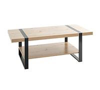 HAKU Mesa de café roble claro, negro, Metal, Aglomerado - Dim.: An 120 x Al 45 x P 60 cm, Estilo: Moderno