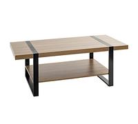 HAKU Mesa de café roble, negro, Metal, aglomerado - Dim.: AN 120 cm x AL 45 cm x P 60 cm, Estilo: Moderno