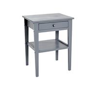 HAKU Mesita Auxiliar de Madera Maciza Gris con cajón y Estante, mesita de salón de Madera, mesita de Centro - Dimensiones: An 46 x Al 60 x Pr 35 cm Estilo: Tradicional