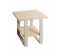 HAKU mesita Auxiliar Roble Natural Metal Gris Cachemira aglomerado Mesa de sofá de Estilo Industrial Loft Mesa de Centro - Dim.: An 45 x Al 45 x P 45 cm Estilo: Moderno