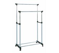 HAKU Möbel Armario con ruedas aluminio, cromo, gris, Plástico, metal - Dim.: AN 95 cm x AL 95-170 cm x P 43 cm, Estilo: Moderno