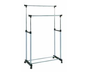 HAKU Möbel Armario con ruedas aluminio, cromo, gris, Plástico, metal - Dim.: AN 95 cm x AL 95-170 cm x P 43 cm, Estilo: Moderno