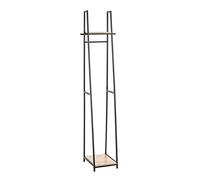 HAKU Möbel Armario de pie roble claro, negro, MDF, Metal - Dim.: An 38 x Al 166 x P 40 cm, Estilo: Moderno