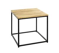 HAKU Möbel Beistelltisch, eiche, schwarz, Massivholz, Metall - Maße: B 45 x H 45 x T 45 cm, Style: Modern