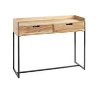 HAKU Möbel Consola Acacia, Negro, Madera Maciza, Metal - Dim.: AN 100 x AL 80 x P 35 cm, Estilo: Colectivo Urbano