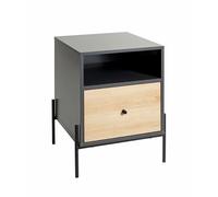 HAKU Möbel Consola Antracita, Roble, Negro (Roble Natural), MDF, Metal - Dim.: AN 45 x AL 60 x P 47 cm, Estilo: Moderno